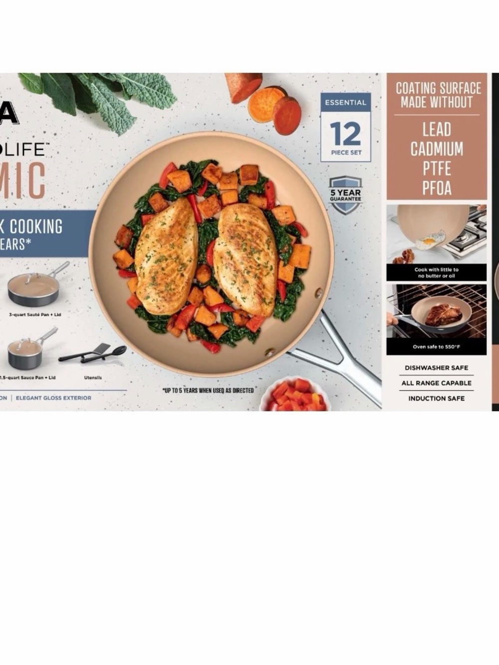 Ninja Light Beige Ceramic Nonstick Skillet